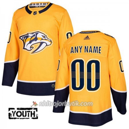 Barn Ishockey Nashville Predators Tröja med eget tryck Adidas 2017-2018 Guld Authentic